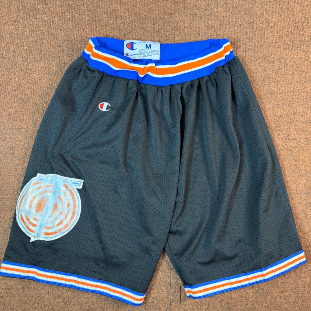 Champion Mesh Basketball Shorts Mens Medium Black Blue Orange Striped RN28034